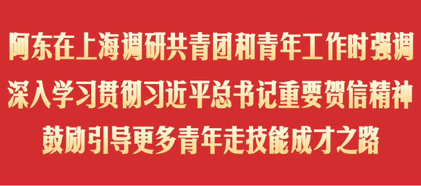 阿东在上海调研共青团和青年工作时强调 深入学习贯彻习近平总书记重要贺信精神 鼓励引导更多青年走技能成才之路-八博网